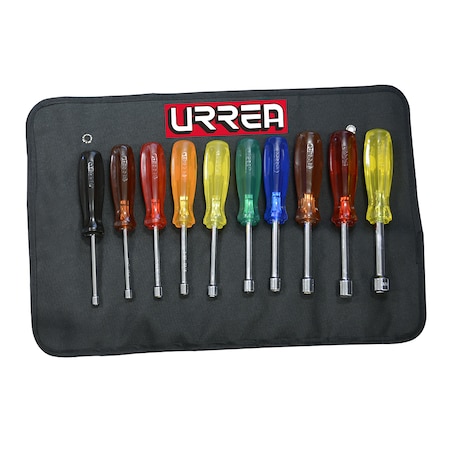 URREA SAE colored nut driver, Set of 10 pieces 9201B